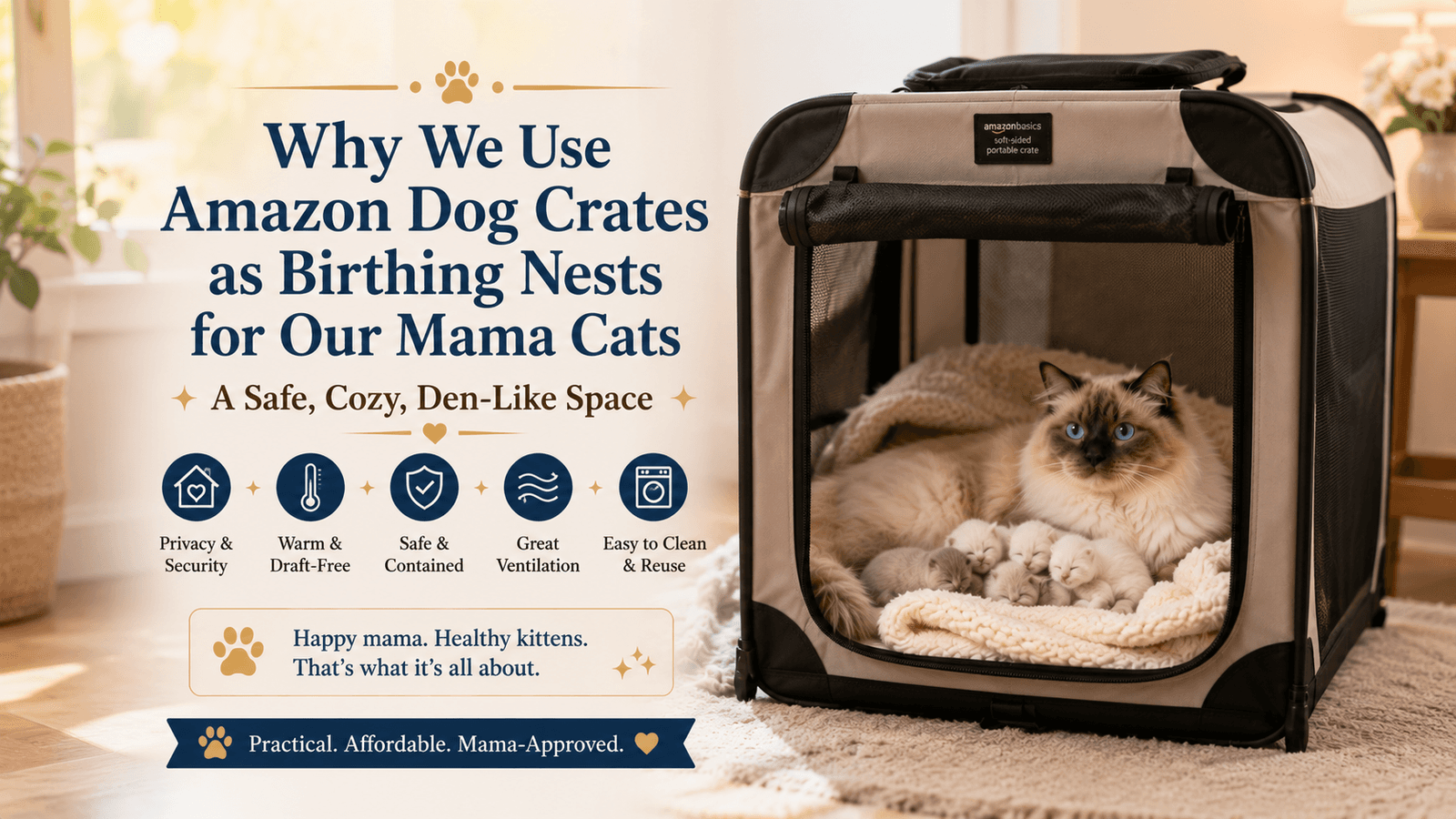 Why We Use Amazon Dog Crates as Birthing Nests for Our Mama Cats main image